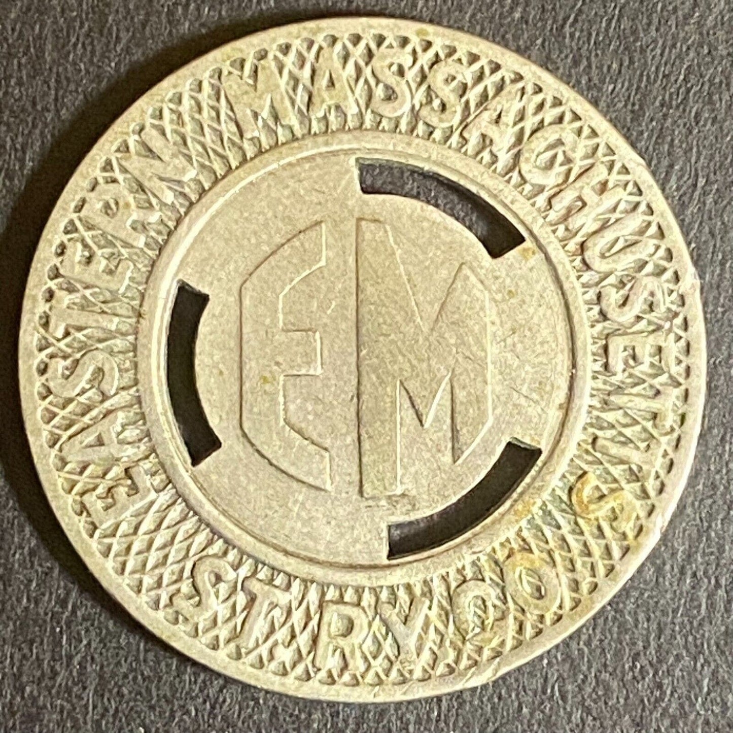 Eastern Massachusetts St. RY. Co. G/F One Zone Fare Token 23mm c1940's-50's