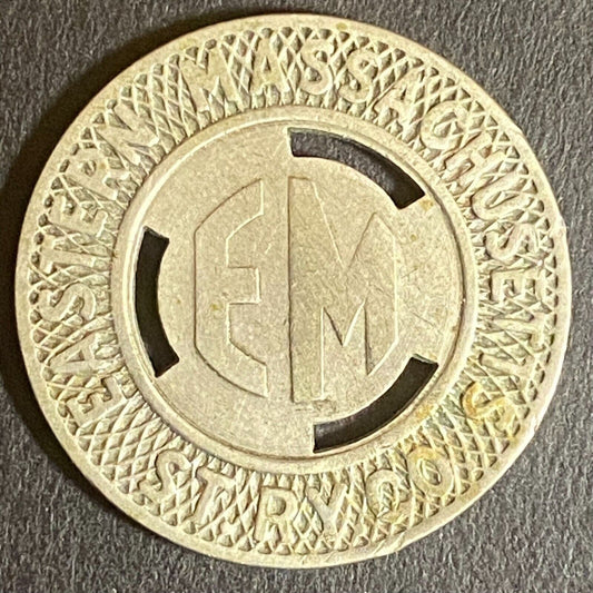 Eastern Massachusetts St. RY. Co. G/F One Zone Fare Token 23mm c1940's-50's