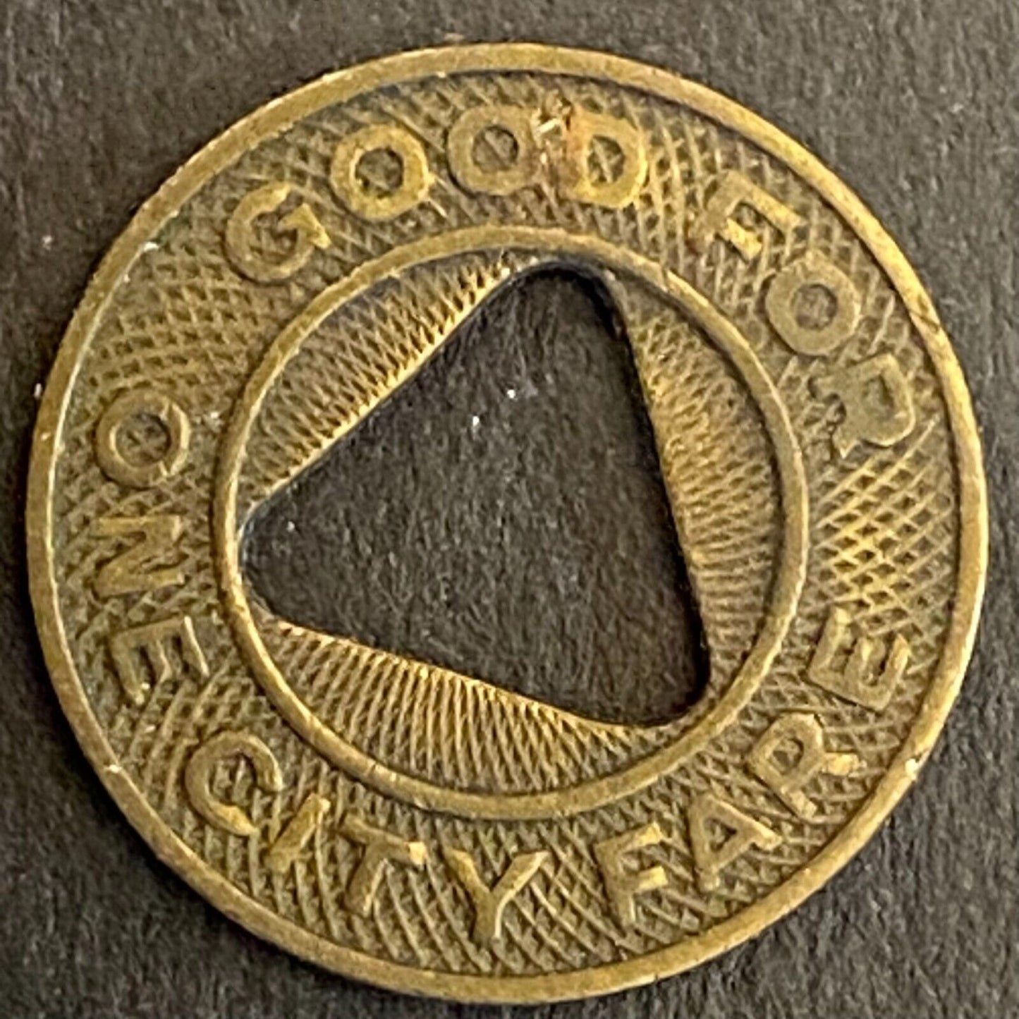 Denver Tramway Corp City Lines G/F One City Fare Transit Token 16mm (#13)