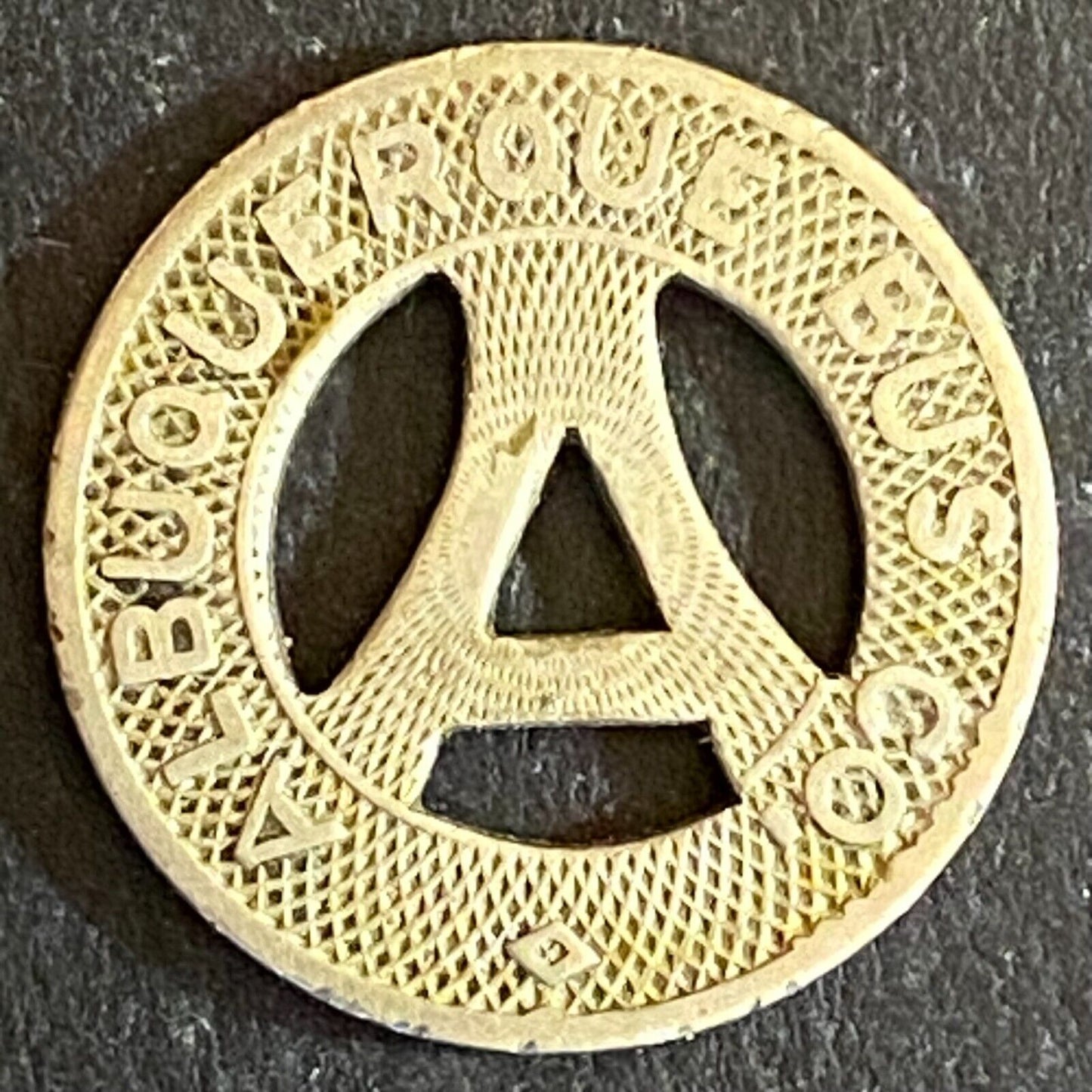 Albuquerque Bus Co. "Health Country" Transit Token 16mm VGC Hanging "A" (#14)