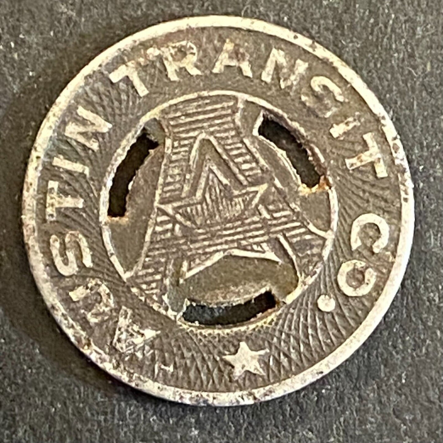 Austin Transit Co. G/F One Full Fare Steel Transit Token 16mm