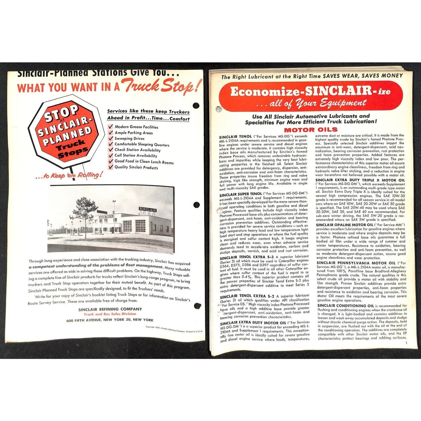 Sinclair Refining "Lubricating Guide Trucks" 1957 Unbound 190+pp VGC