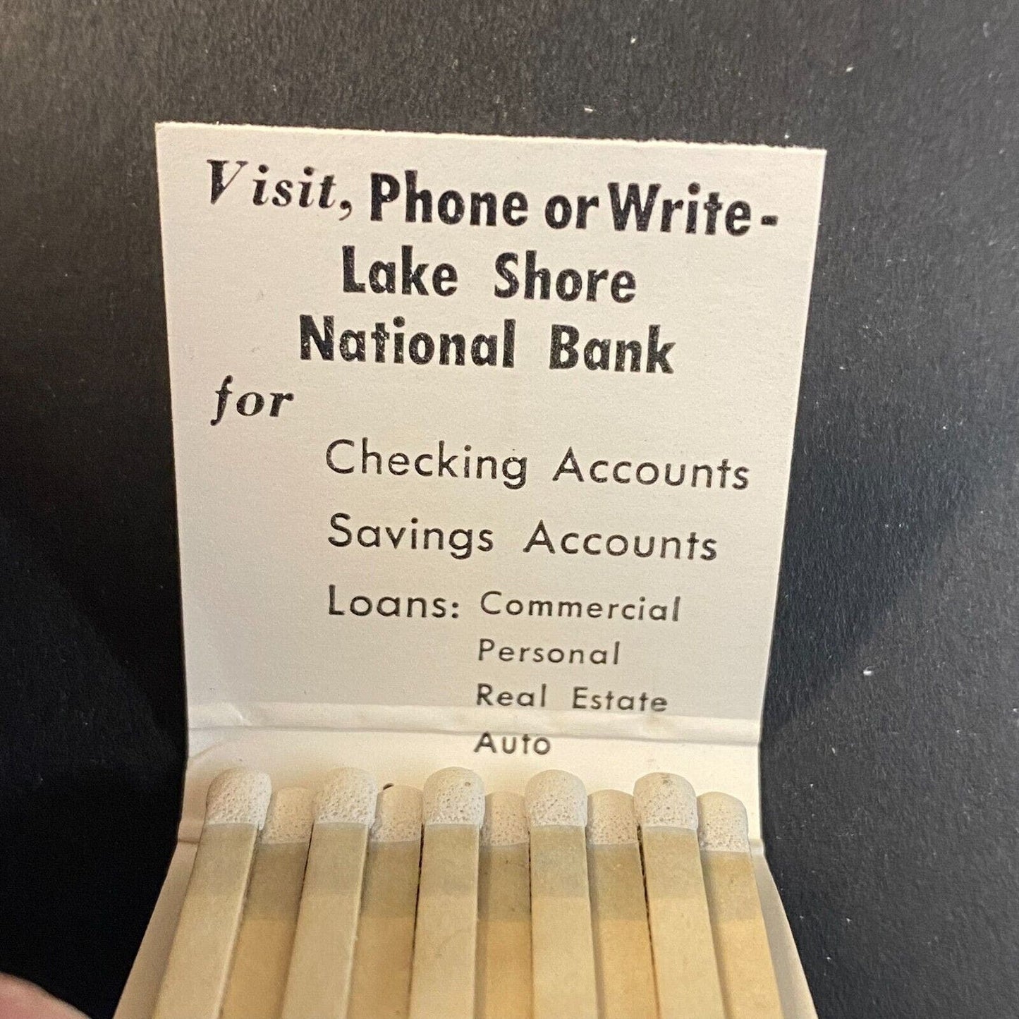 Lake Shore National Bank Chicago c1960's-73 Full Matchbook VGC
