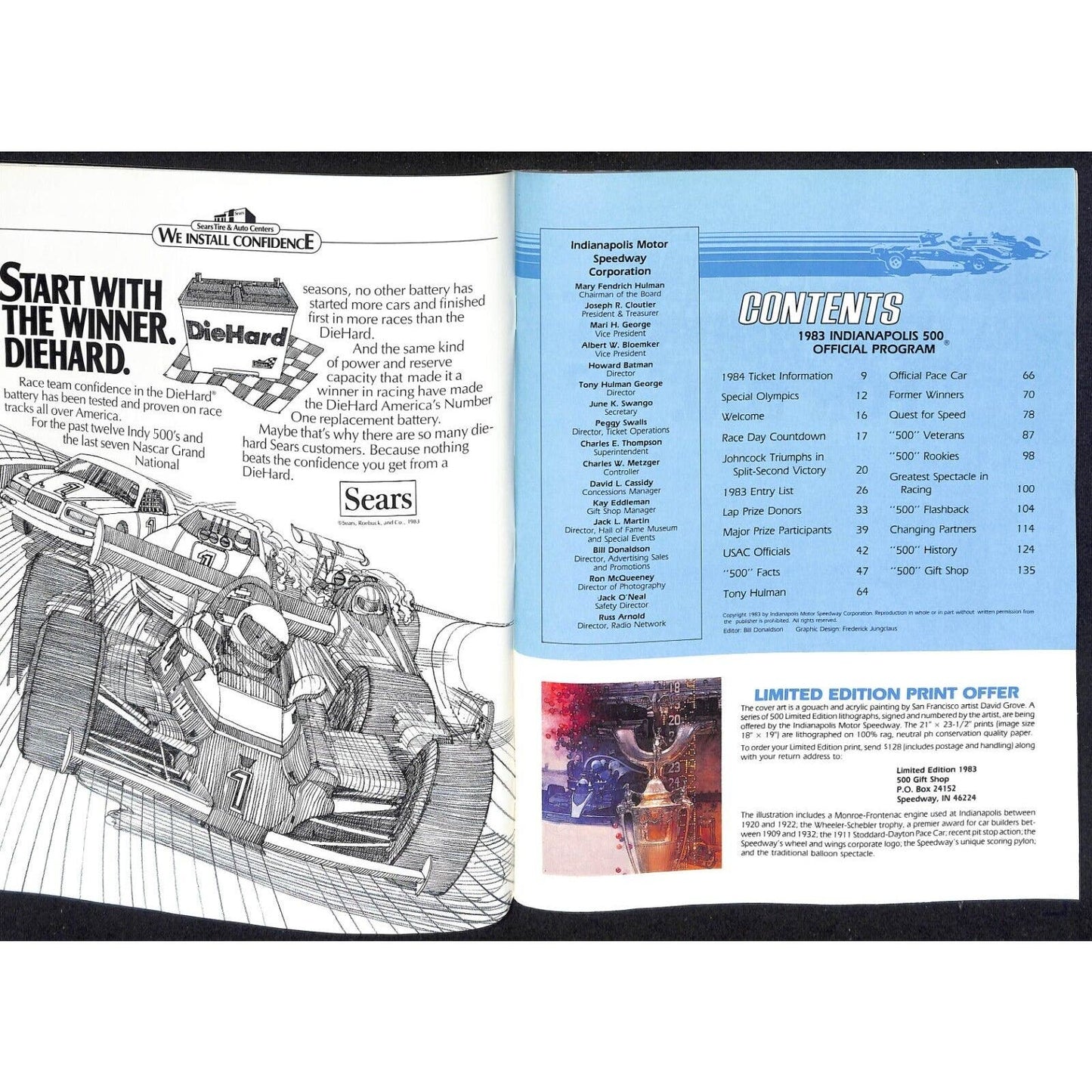 1983 Indianapolis 500 Program Racing VGC 131pp 13oz