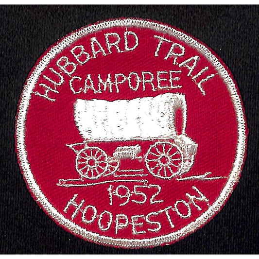 Boy Scouts BSA 1952 Hubbard Trail Camporee Hoopeston Covered Wagon Patch Scarce