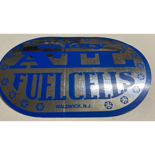 ATL Safety Fuel Cells Waldwick, NJ Original Sticker Blue & Mylar c1978 (#2)