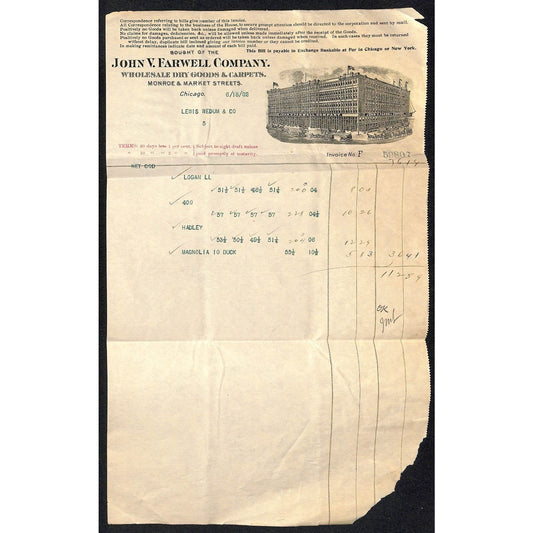John V. Farwell Co. Dry Goods & Carpets Chicago 1902 Letterhead Vignette