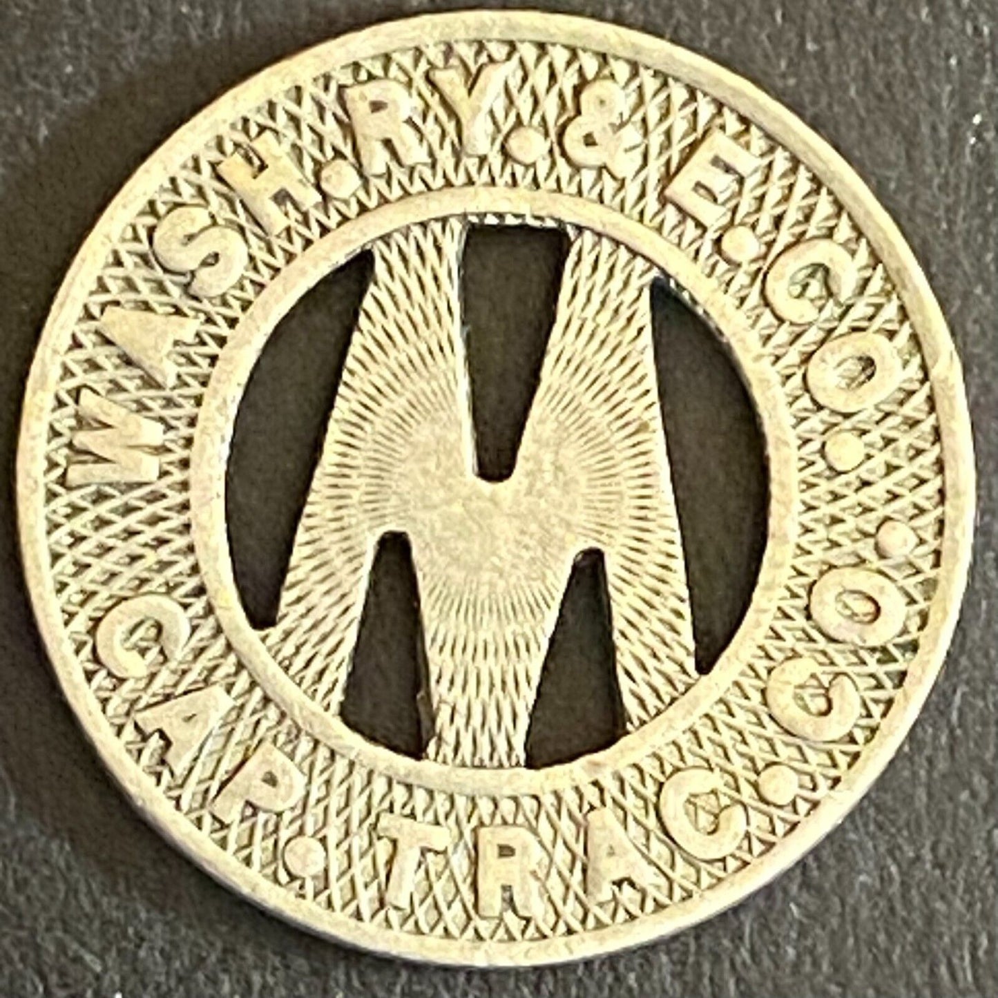Capital Transit Co. G/F Wash, DC "One Fare in the Dist. 2" Token 16mm (#4)
