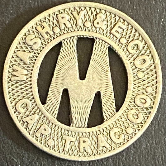 Capital Transit Co. G/F Wash, DC "One Fare in the Dist. 2" Token 16mm (#4)