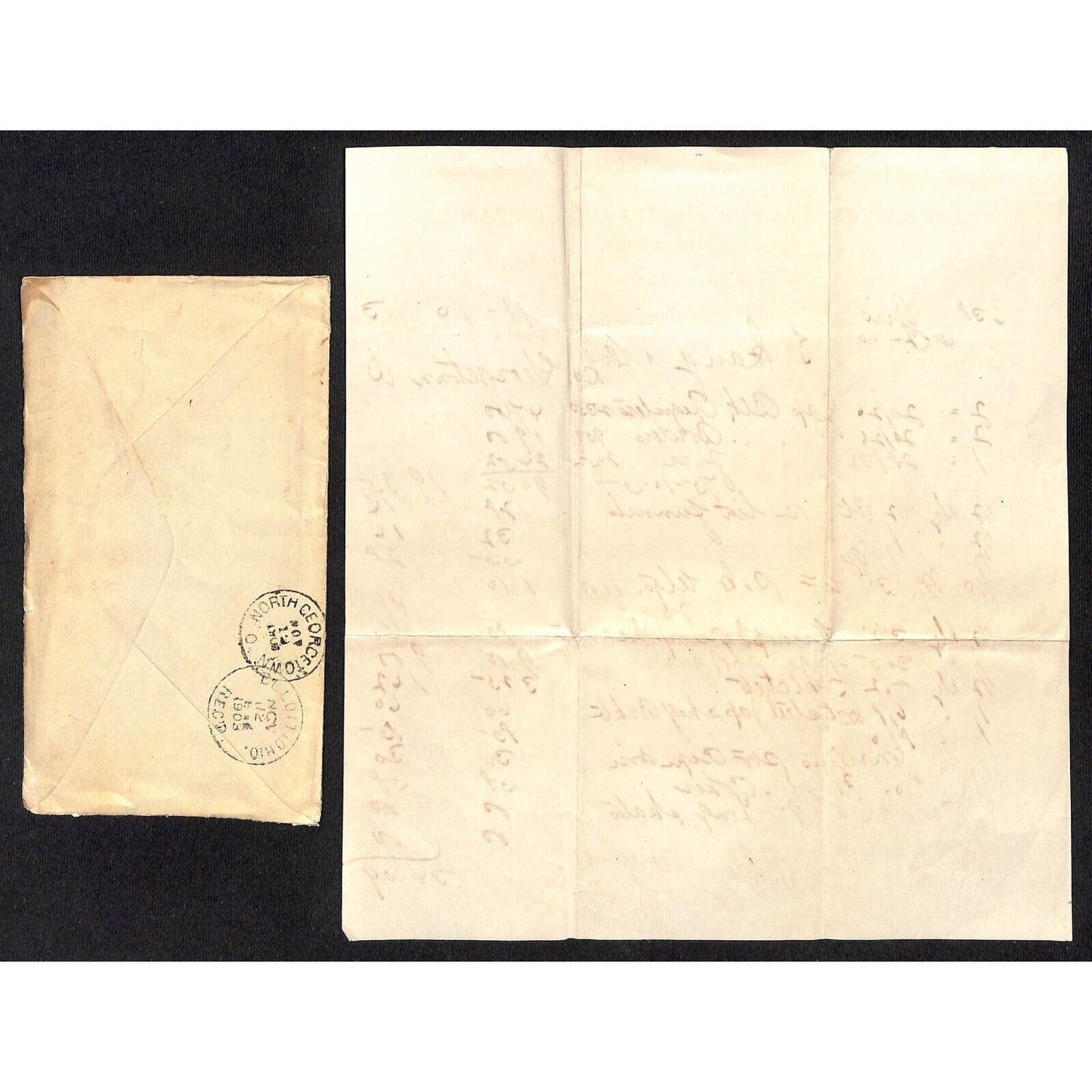 Lockwood-Taylor Hardware Samuel Wang Co* N. Georgetown 1903 Billhead & Cover