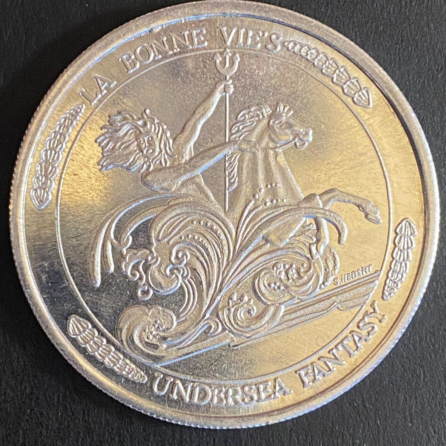 La Bonne Vie's Undersea Fantasy 1983 Mardi Gras Doubloon Alum 39mm