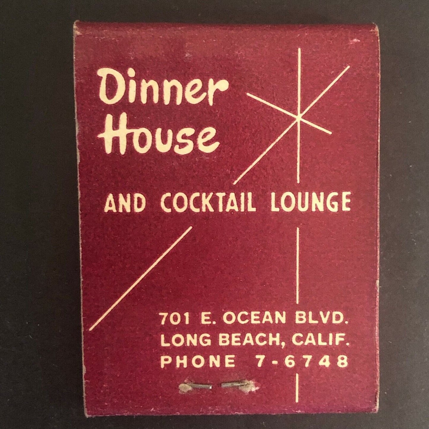 Long Beach, CA Surf Dinner House c1951-55 Full Matchbook