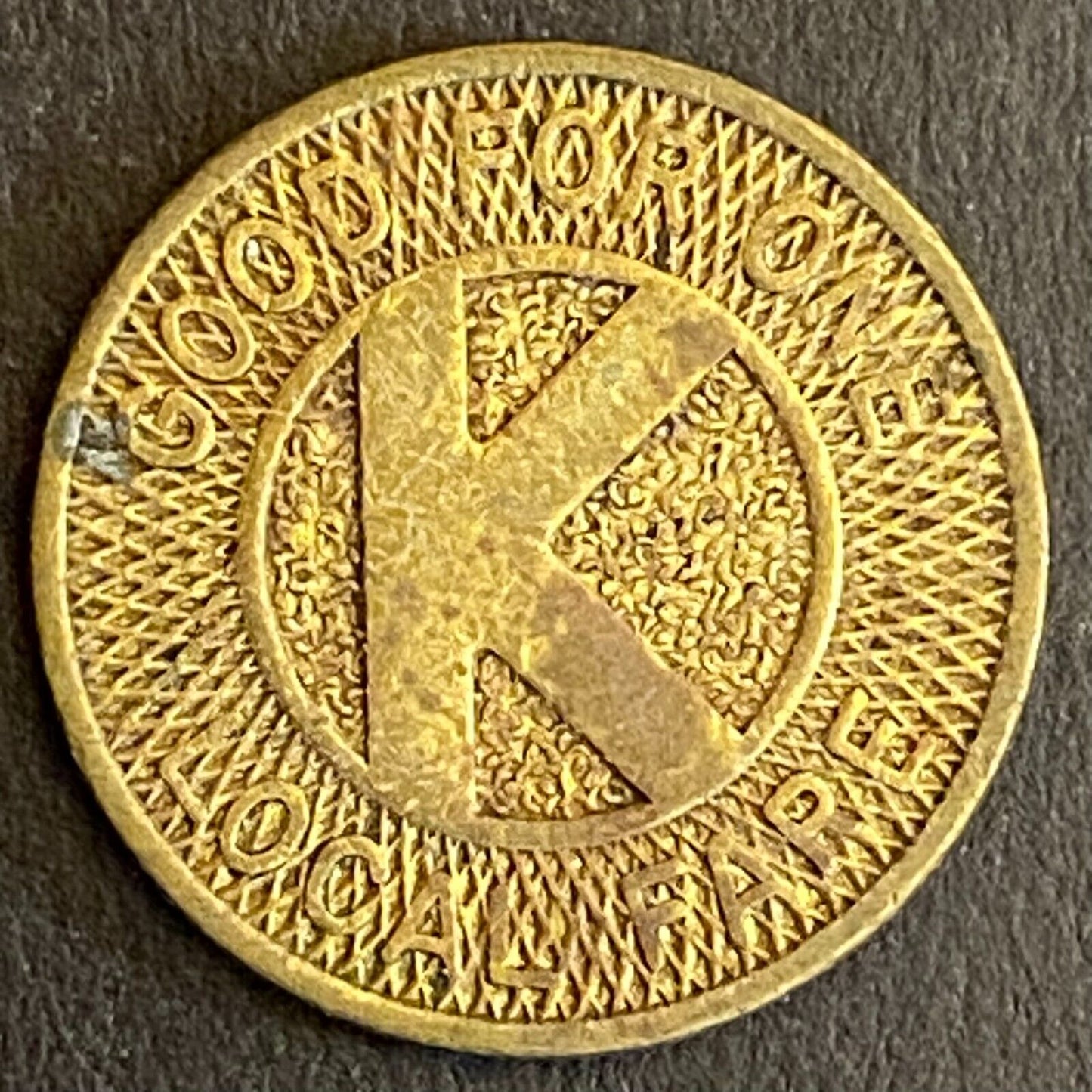 Key System Oakland G/F One Local Fare Transit Token 1945 16mm