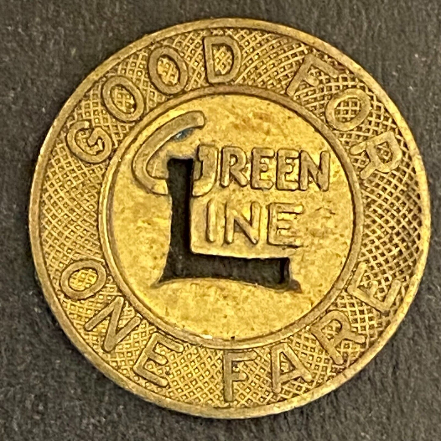 Green Line Transit Token Covington C.N. & C.T Transp. Co. G/F One Fare 16mm (#3)
