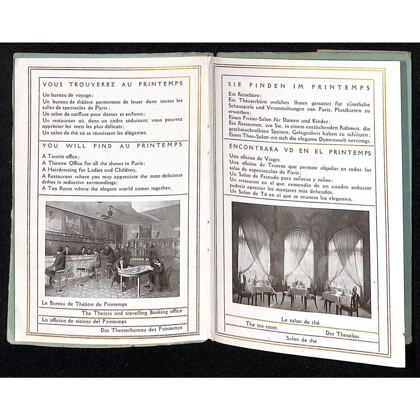 Printemps Department Stores w/ 22" x 28" Paris Monuments & Guide Map c1925