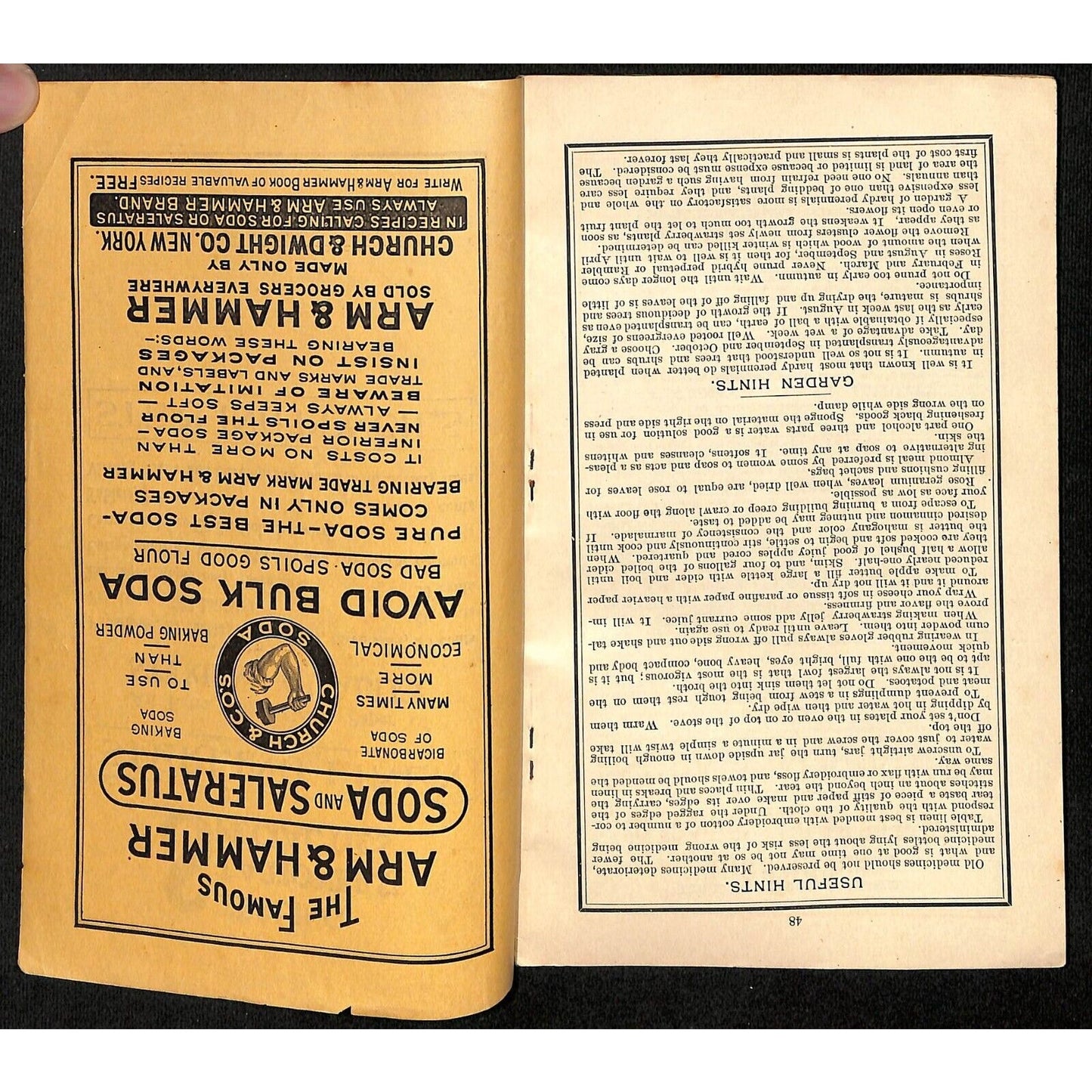 1916 Old Farmer's Almanac 48pp A.S. Peterson, Rockland, MA / Arm & Hammer Ad