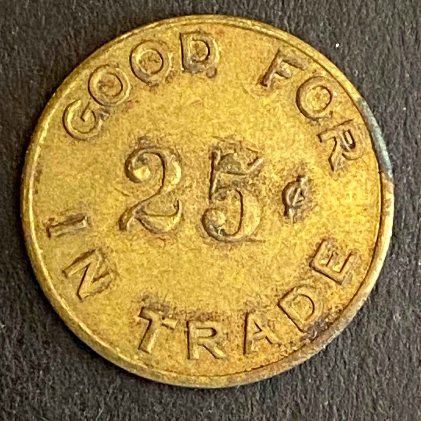 Int'l Flight Service San Francisco G/F 25c in Trade Token 16mm