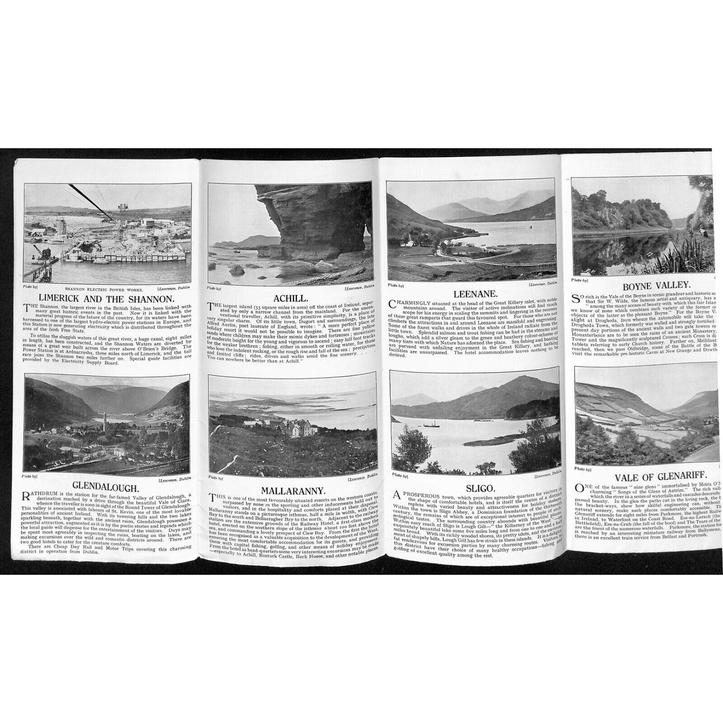 1932 Routes to Ireland 19" x 26" Single Sheet Travel Brochure w/ Map Scarce
