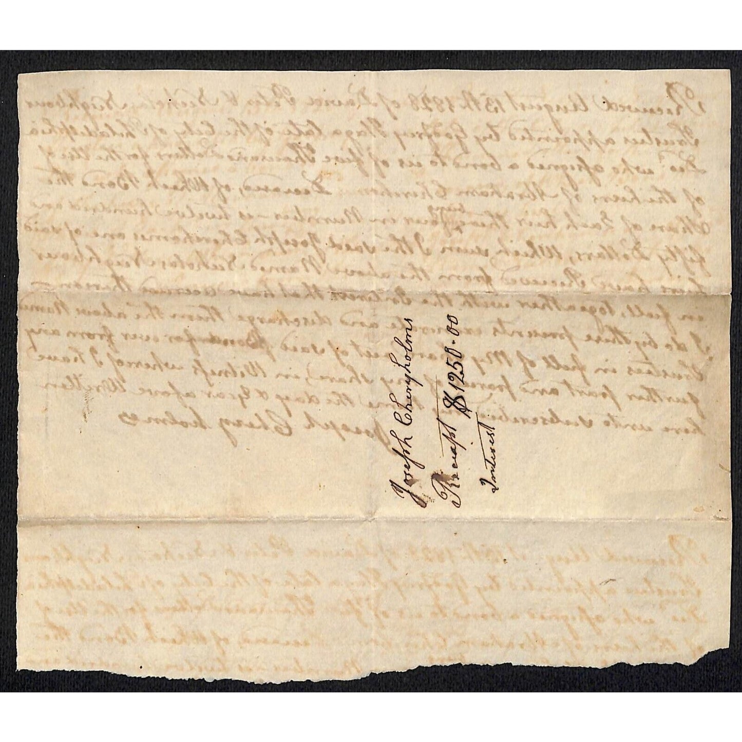 1828 Philadelphia Share Payment Receipt Nighbour /Joseph Churehomes ? Document