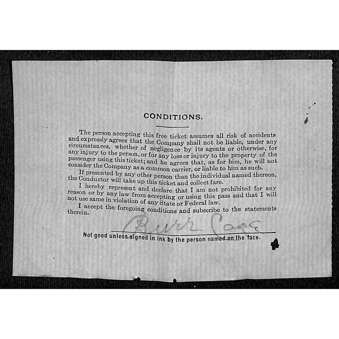 New York & Pennsylvania Railroad NYP July 23 1917 Trip Pass Ticket #1143 Scarce