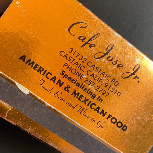 Cafe Jose Jr. Restaurant Near Full (-1) 40-Strk. Matchbook Foil c1965-73 Scarce