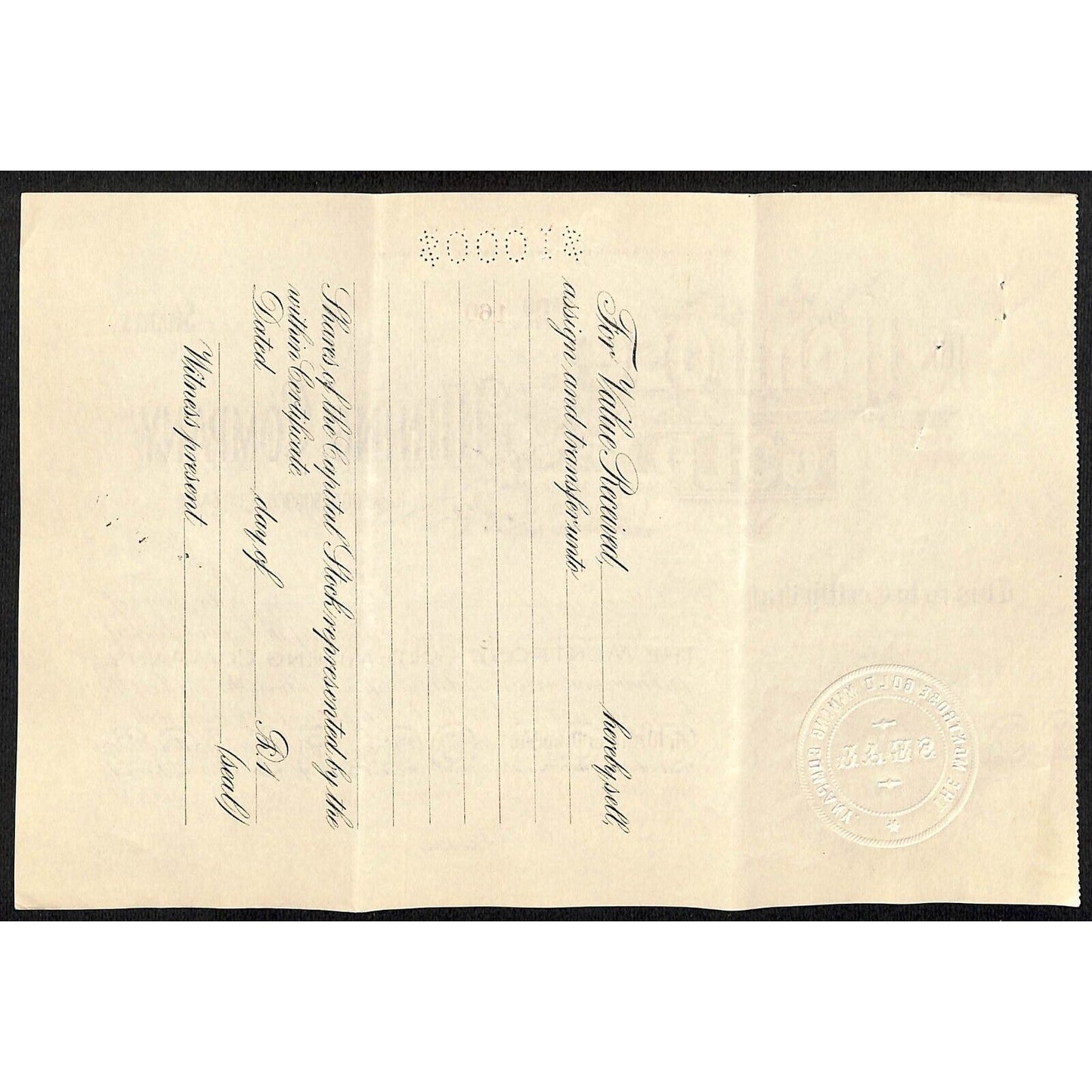 Montrose Gold Mining Co. 1899 Stock Certificate w/ Warren Woods Sig. #160