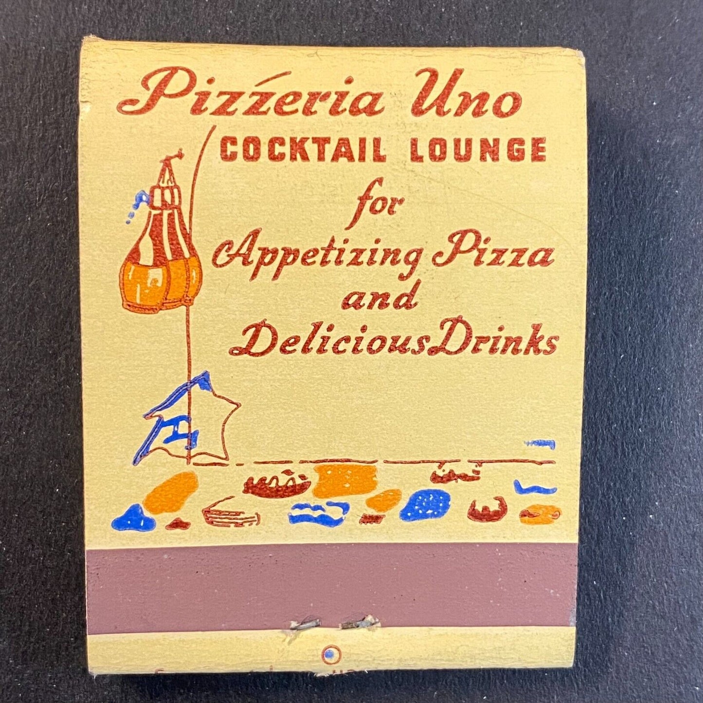Pizzeria Uno (1st Location) Chicago c1943-50's Full Matchbook Scarce VGC