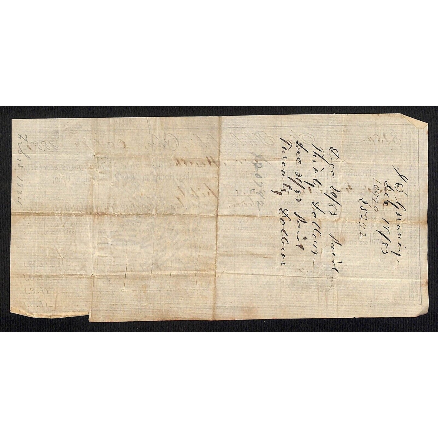 A. Bates Banking House New Philadelphia OH 1883 2 Month $250 @7% Promissory Note
