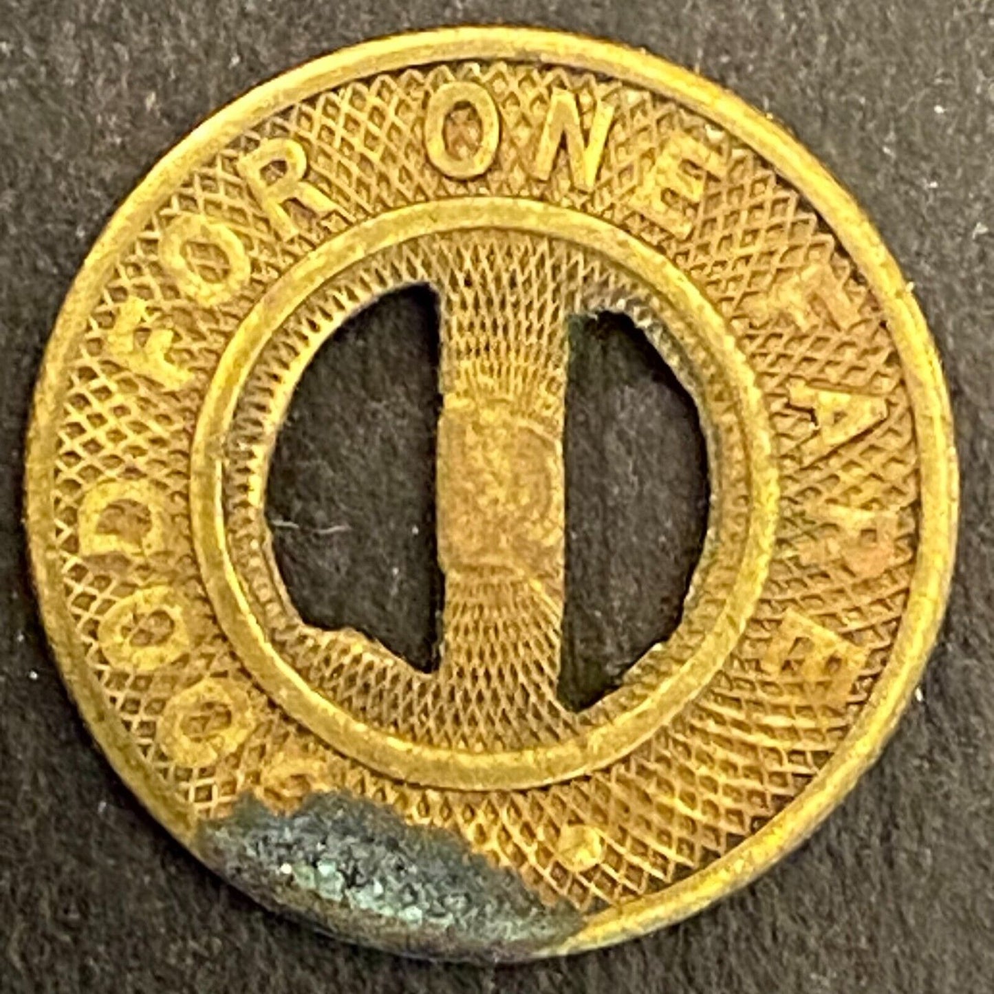 Louisville Railway Co G/F One Fare Transit Token 16mm (#3)