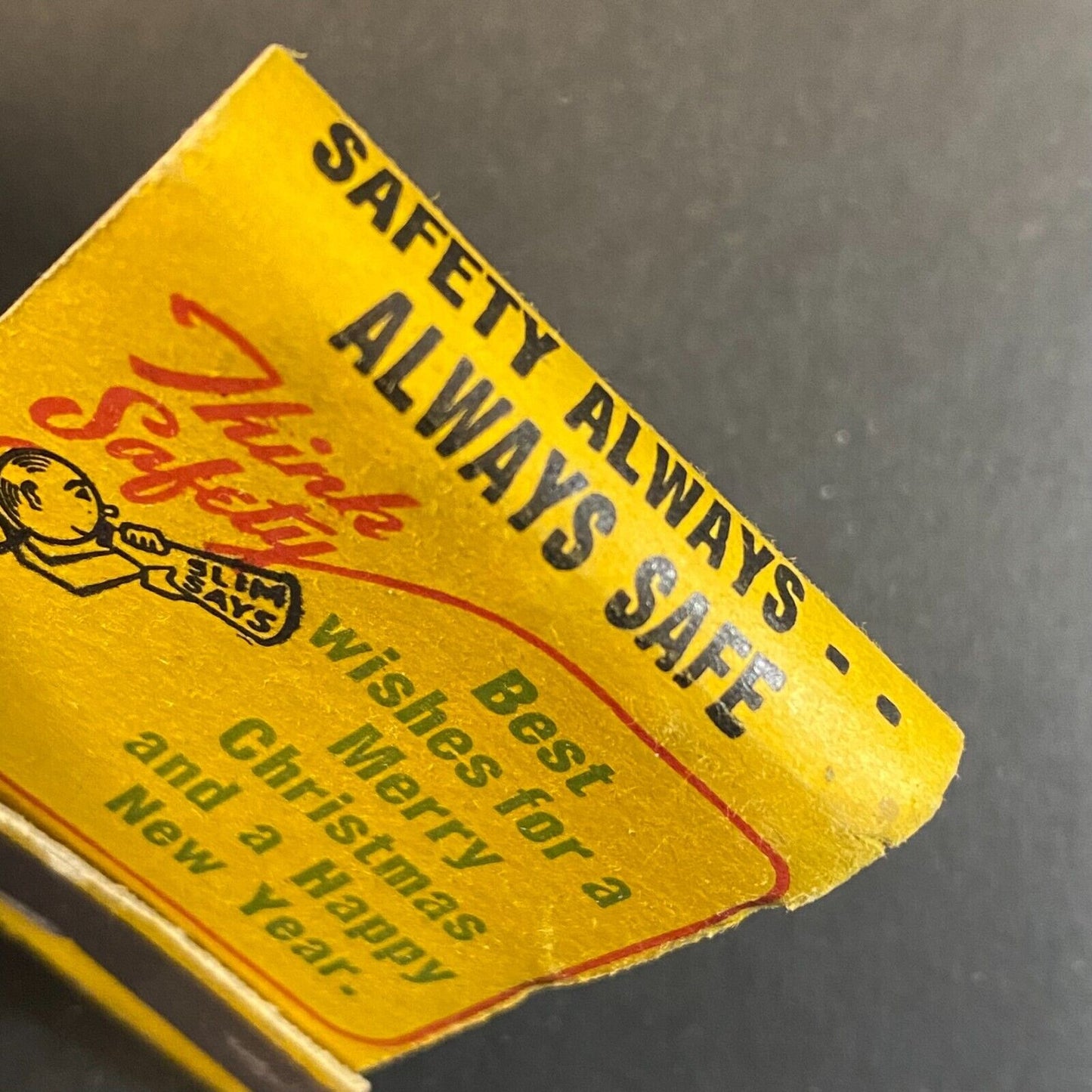 Milwaukee Road Larry J. Benson* Safety First Merry Christmas c1940's Matchbook