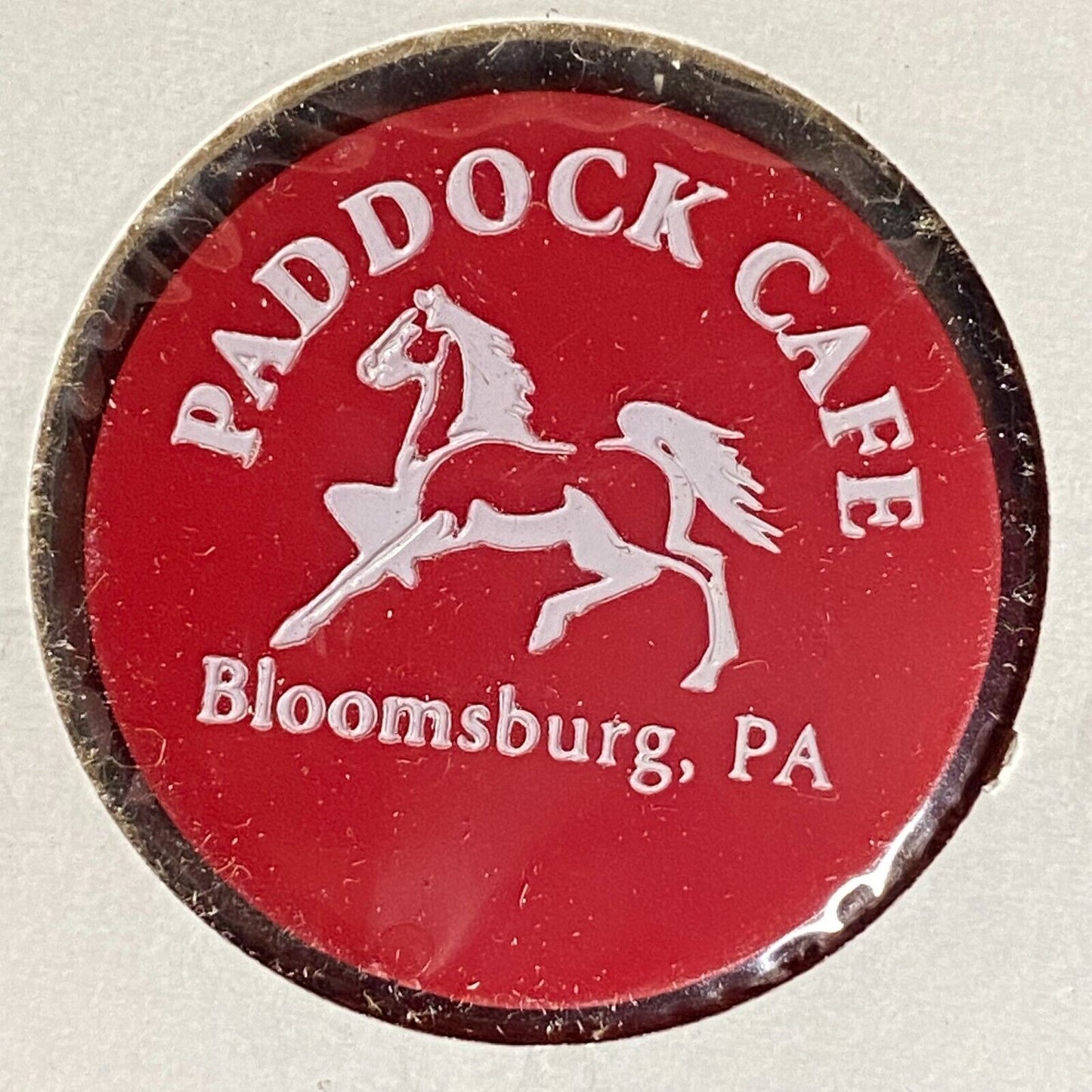 Bloomsburg, PA Paddock Cafe Plastic Token G/F One Mixed Drink w/ Horse Art