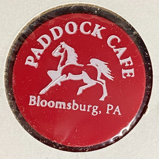 Bloomsburg, PA Paddock Cafe Plastic Token G/F One Mixed Drink w/ Horse Art