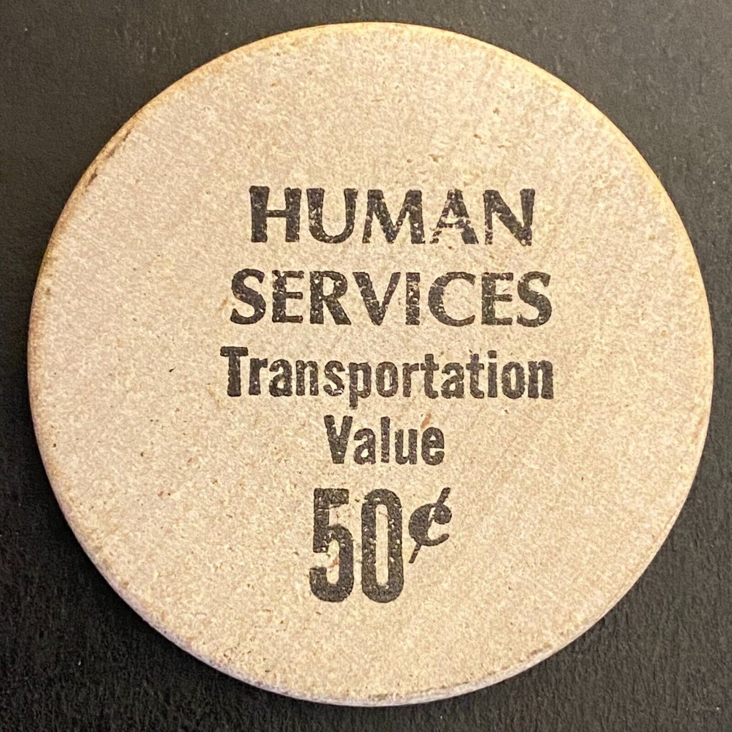 Citrus County Florida Human Services 50c Wooden Nickle" Transit Token 38mm