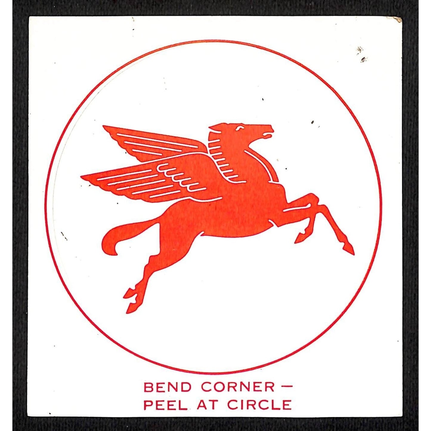 Mobil Gas Pegasus Original Vintage Sticker c1970's-80's 3 1/2" dia.