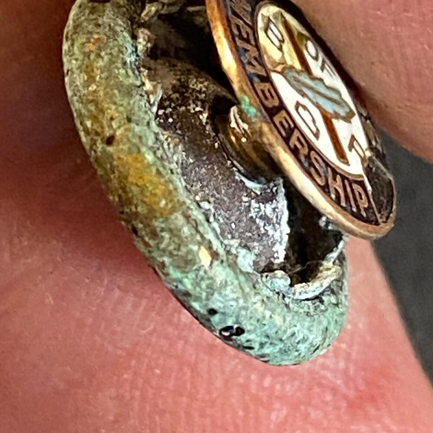 Brotherhood of Railroad Clerks 25 Yr. Enameled Lapel Pin 9mm c1930's-40s Damage