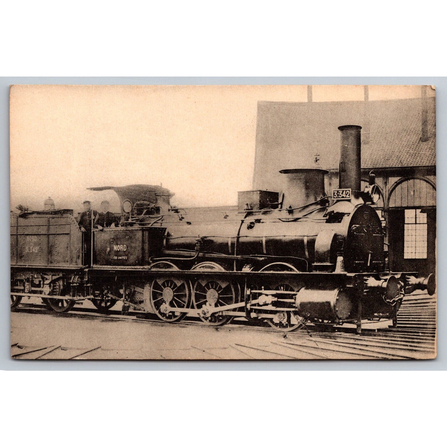French Railroad RPPC* Postcard Machine 3342 Series 3335-3352 1866 H.M.P.
