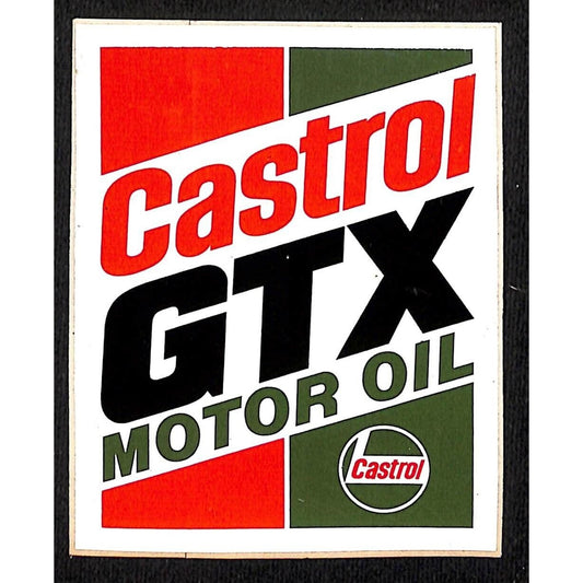 Castrol GTX Motor Oil Performance Auto Sticker Vintage c1980's 3" x 3 3/4" (#1)