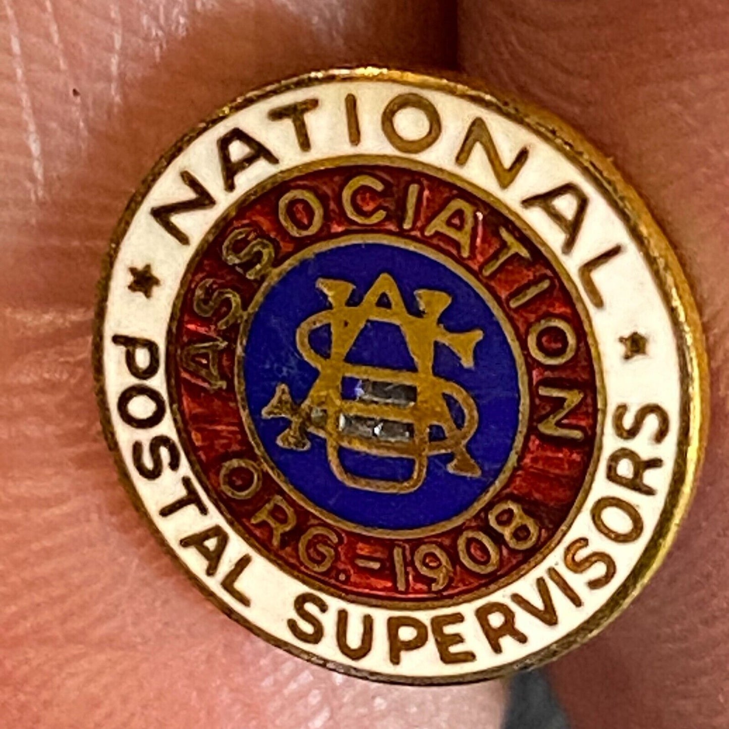 National Postal Supervisors Association Color Enameled Lapel Pin 13mm - No Nut
