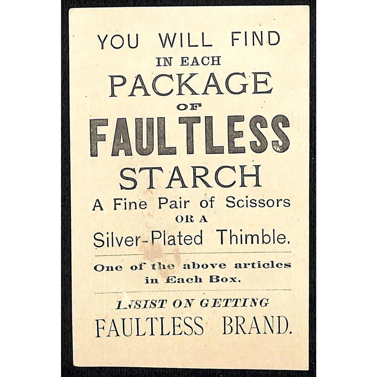 Faultless Starch Victorian Trade Card "Compulsory Education" Man Walking Books