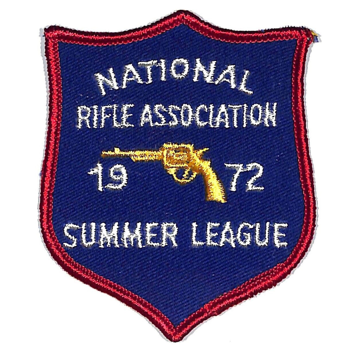 NRA Summer League 1972 Vintage Embroidered Patch 3 1/2" Pistol NOS VGC
