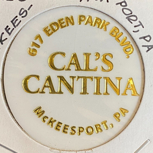 McKeesport, PA Cal's Cantina c1996 Plastic Token "Mixed Drink"