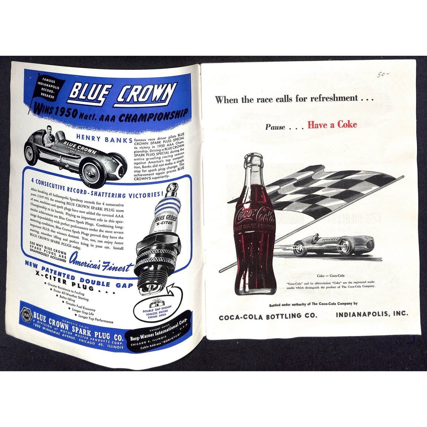 1951 Indianapolis 500 Program Racing 92pp 7.8oz VGC
