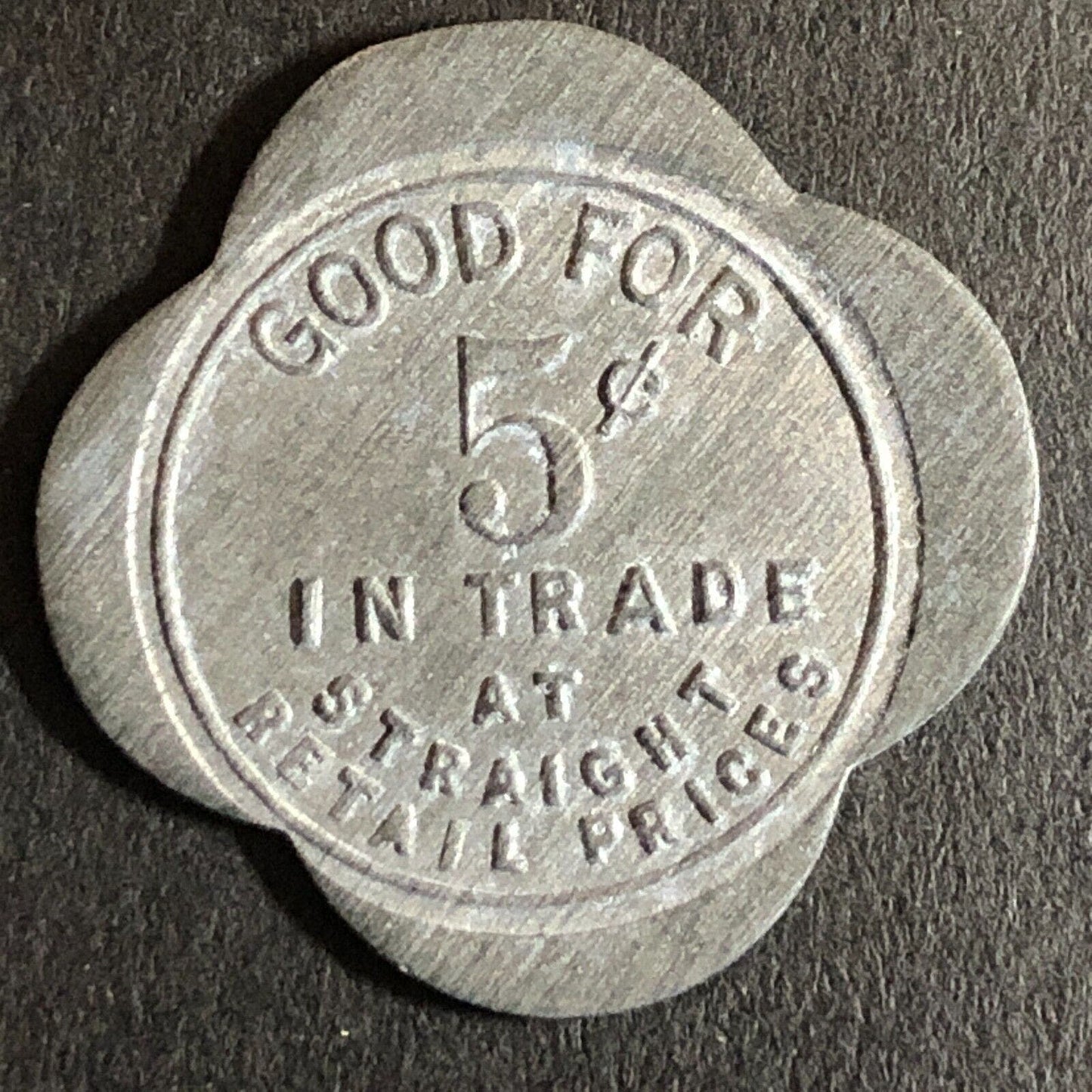 Hickey Brothers No. 14 Broadview Hotel St. Louis Alum. G/F 5c Trade Token 22mm