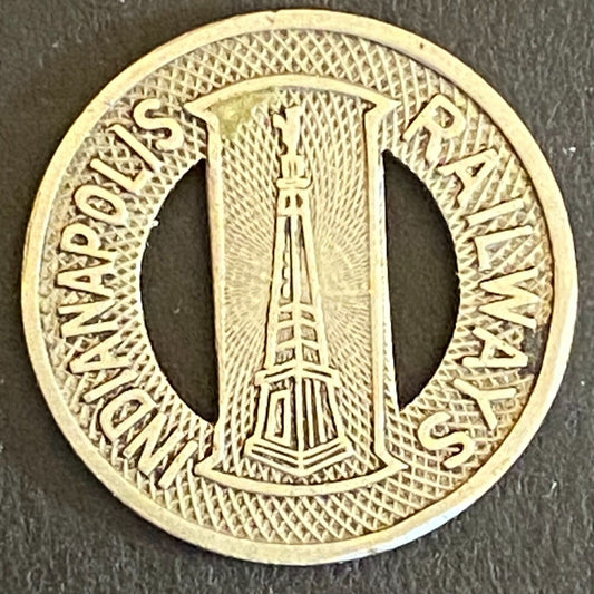 Indianapolis Railways G/F One Fare Transit Token 16mm