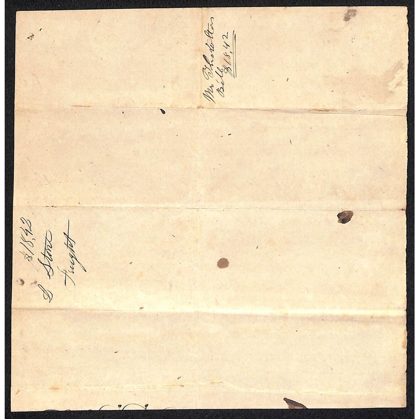 1844 Jabez Knowlton* Newburgh, ME Receipt Freight & Wharfage Items from Boston
