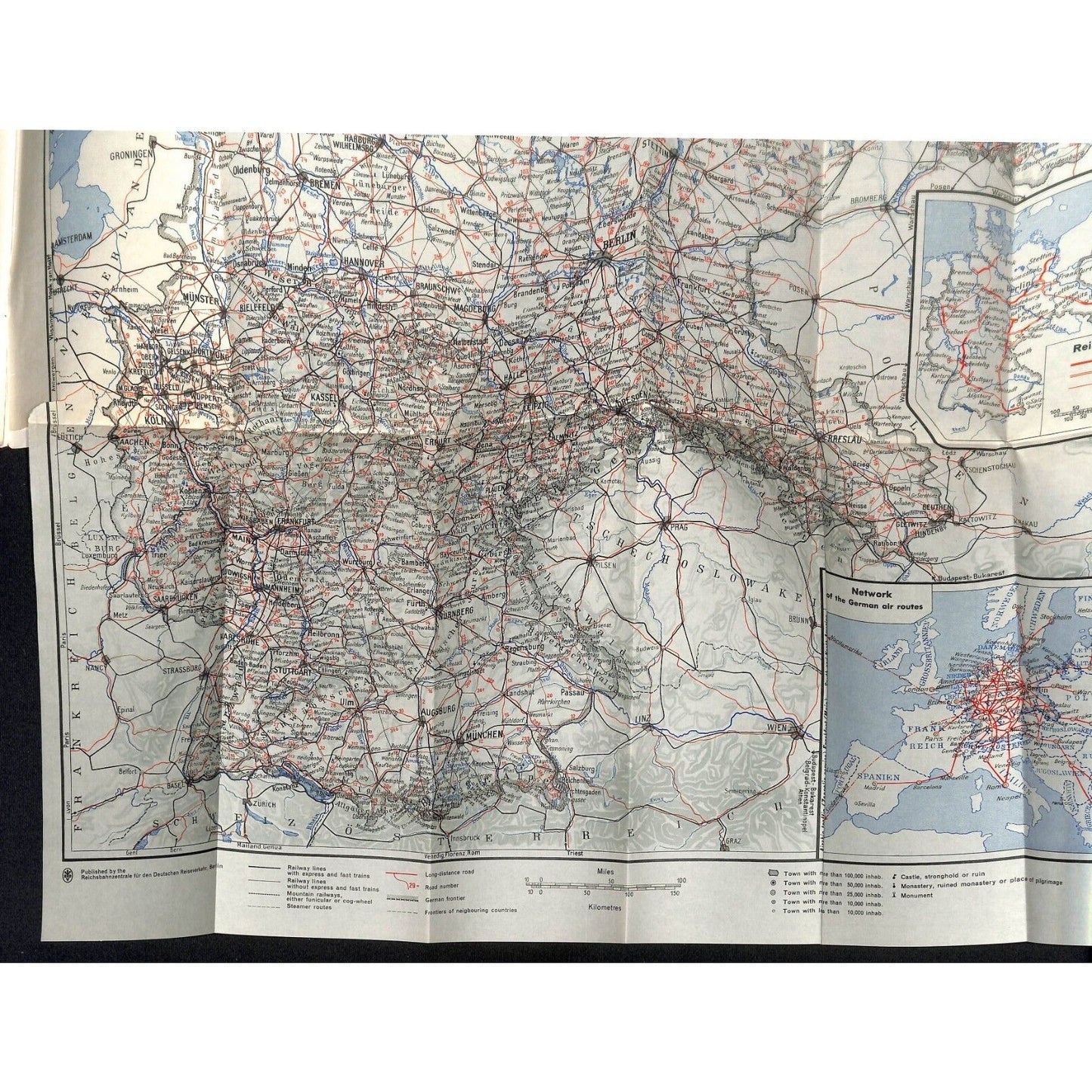1937 "Travel in Germany" Travel Brochure 51pp w/ 16 3/4" x 19 1/2" FO Map