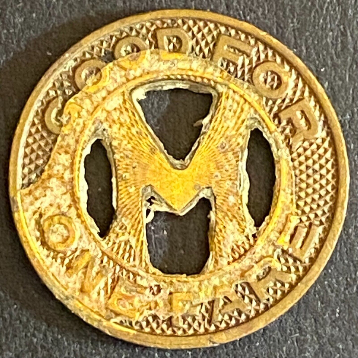 Midland Transportation Company (Texas) G/F One Fare Token 16mm - Scarce