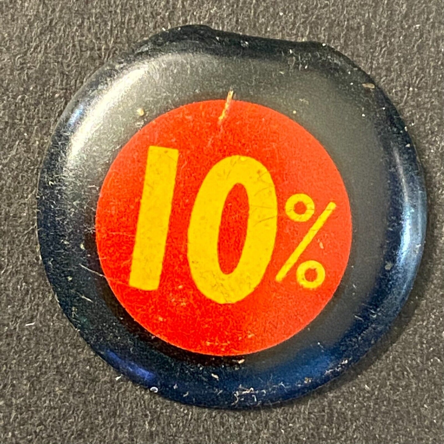 10% Ten Percent WWII Era War Bonds Steel Fold Over Pin 7/8"