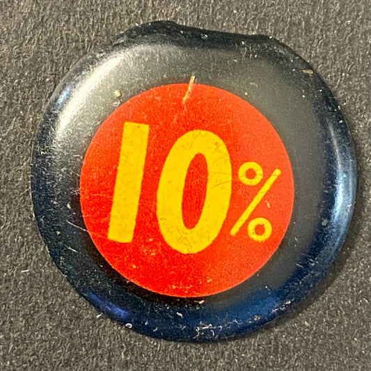 10% Ten Percent WWII Era War Bonds Steel Fold Over Pin 7/8"