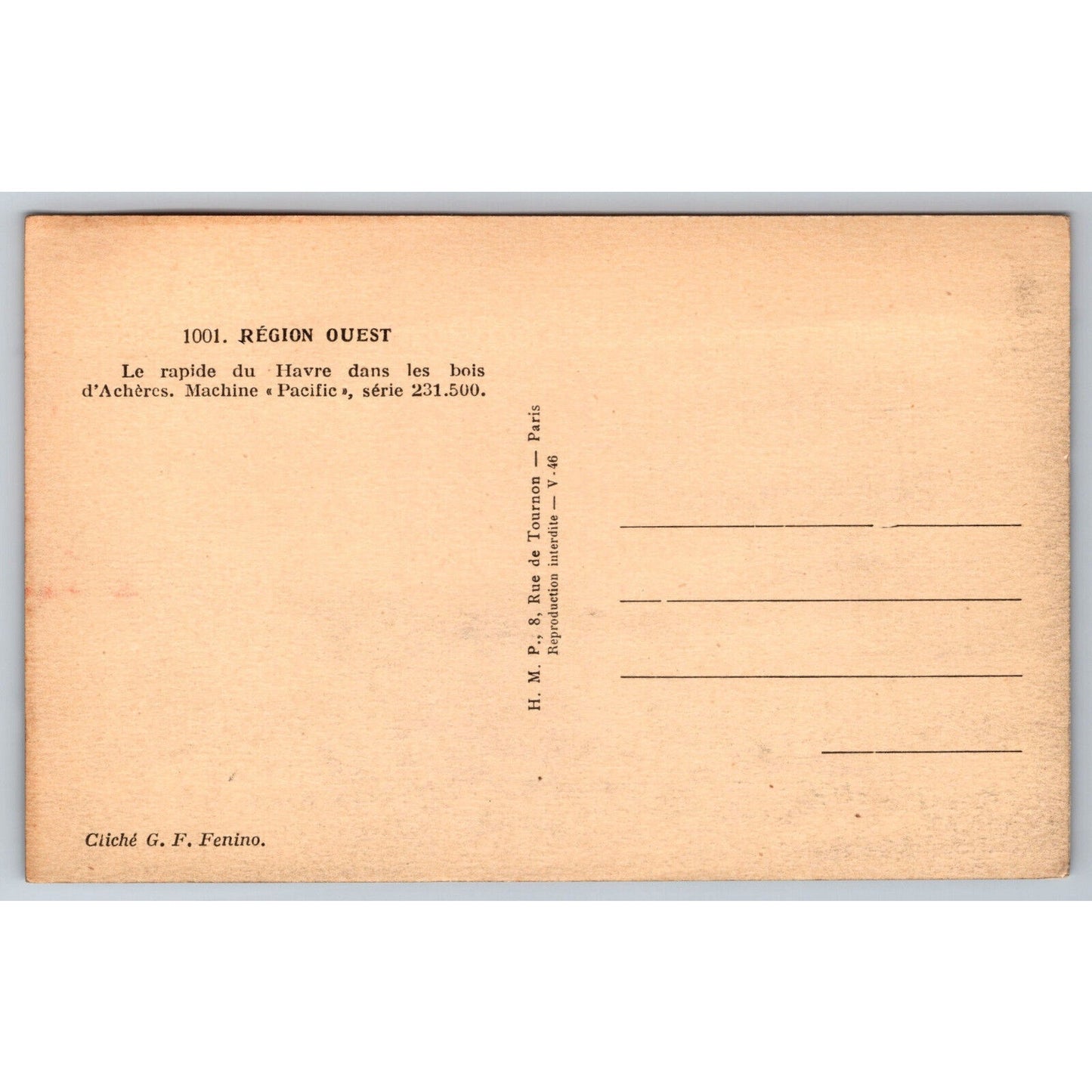 French Railroad RPPC* Postcard Machine Pacific Series 231.500 c1900 H.M.P.